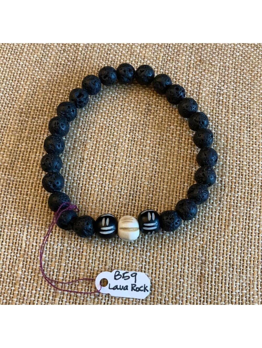 Unisex lava rock bracelet